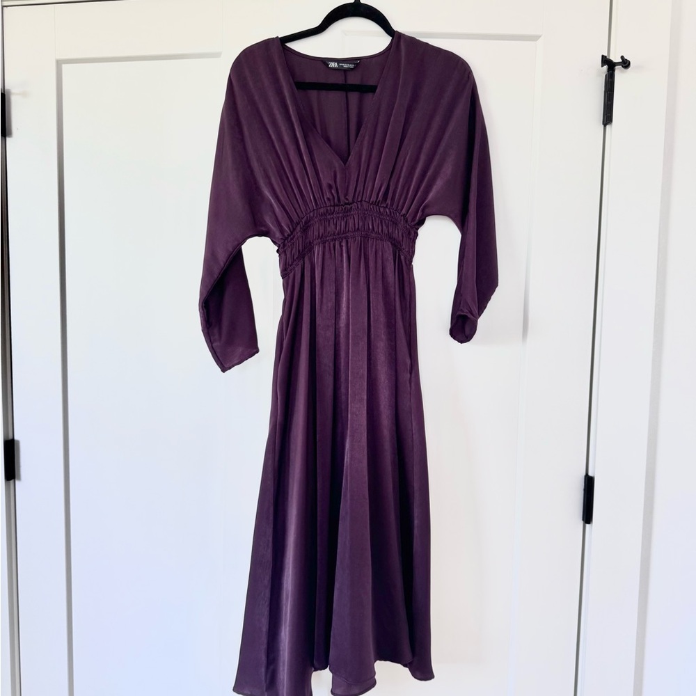 Zara Purple V-Neck Cocktail Dress